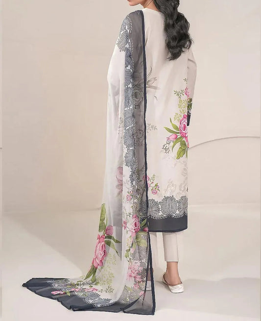 3 PCs women unstitched printed suit