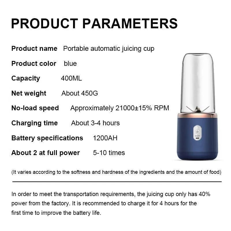 Portable & Rechargeable Electric Juicer Blender